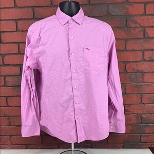Tommy Bahama Purple‎ Men's Button-Down Shirt – Medium – Pima Cotton